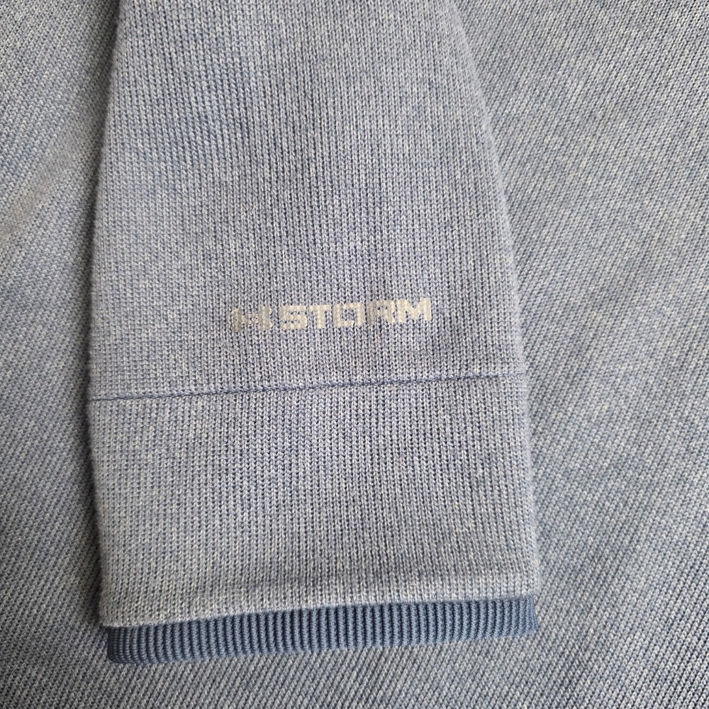 Under Armour Golf Storm Sweater XL Fleece Snap Mock Neck Blue Loose Fit Coldgear - Picture 5 of 11